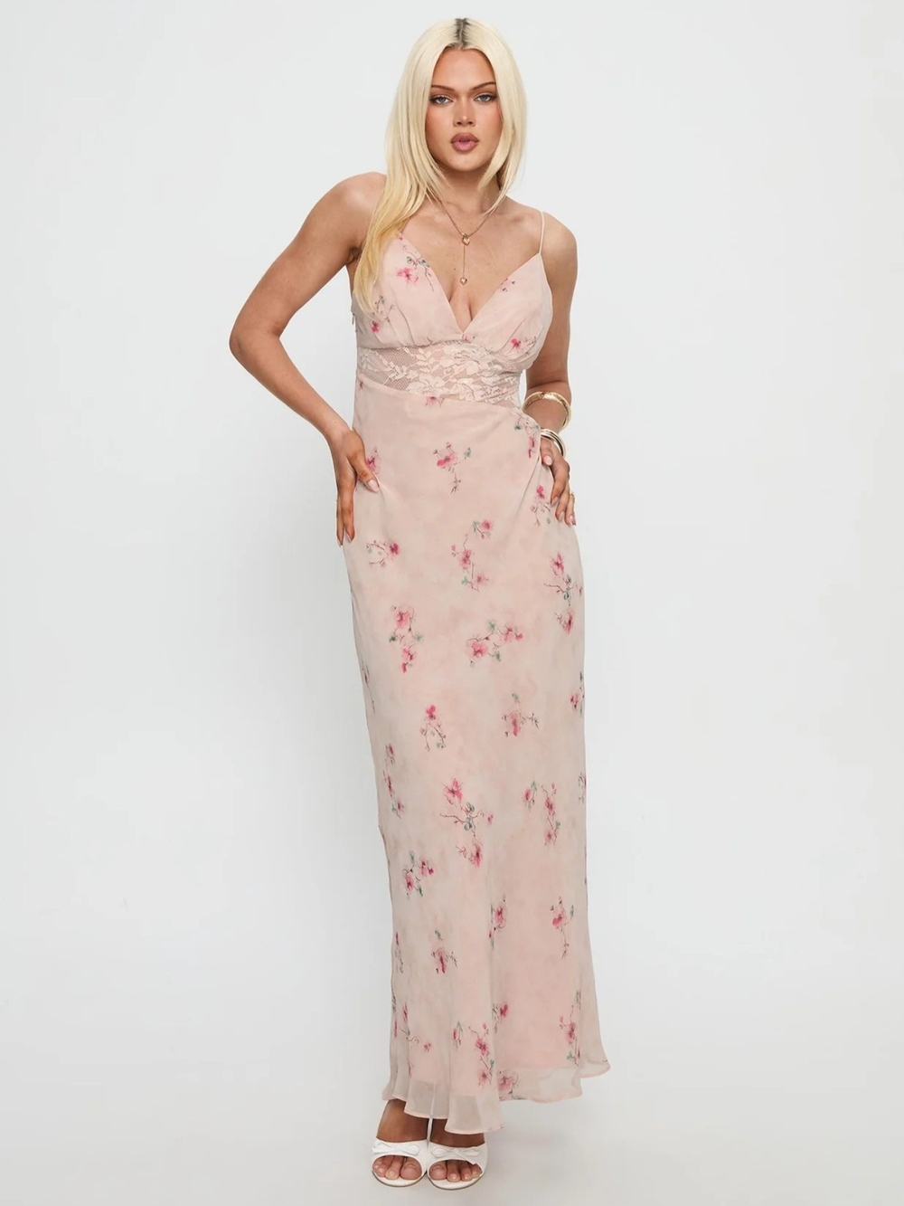 Pink Floral Lace Maxi Dress💘 - Picture 2 of 5